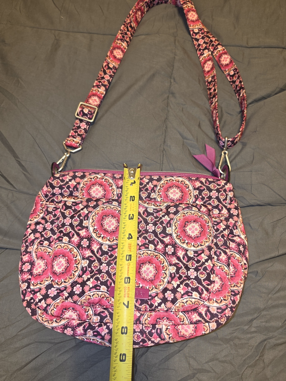 Vera Bradley Raspberry Medallion Mini Carson In Performance Twill - Picture 9 of 11